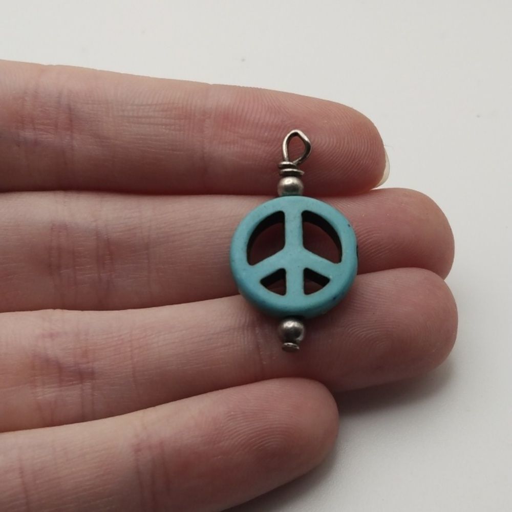 Turquoise peace necklace pendant